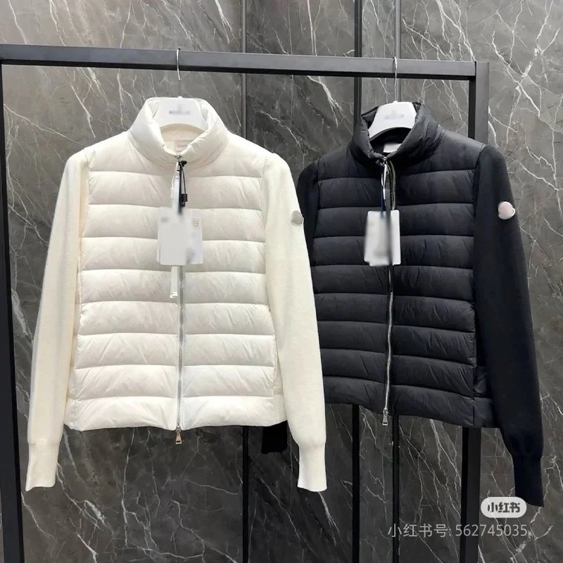 [DX6 -21] Winter stand-neck knitted spliced down jacket
