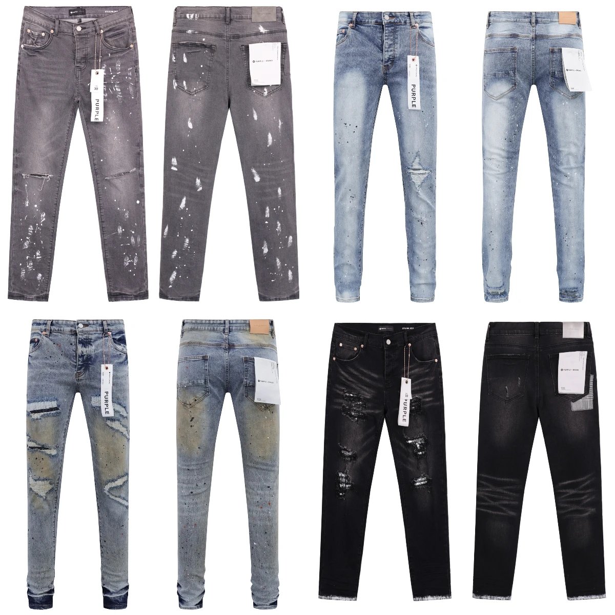 美式高街破洞牛仔裤-CY