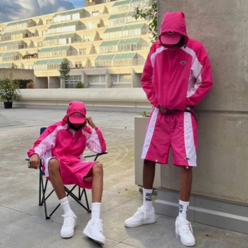 外套美式街头防风速干透气运动服短裤套装-CY