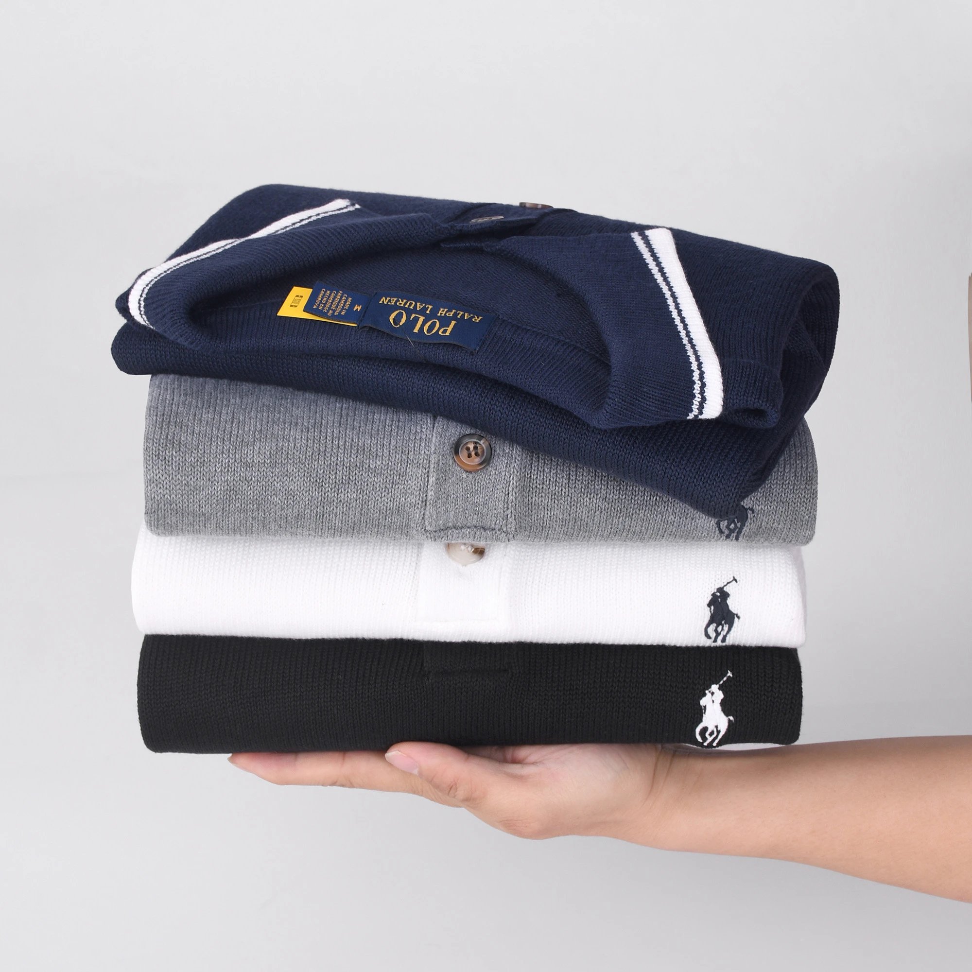 【DX19】商务休闲简约翻领针织短袖