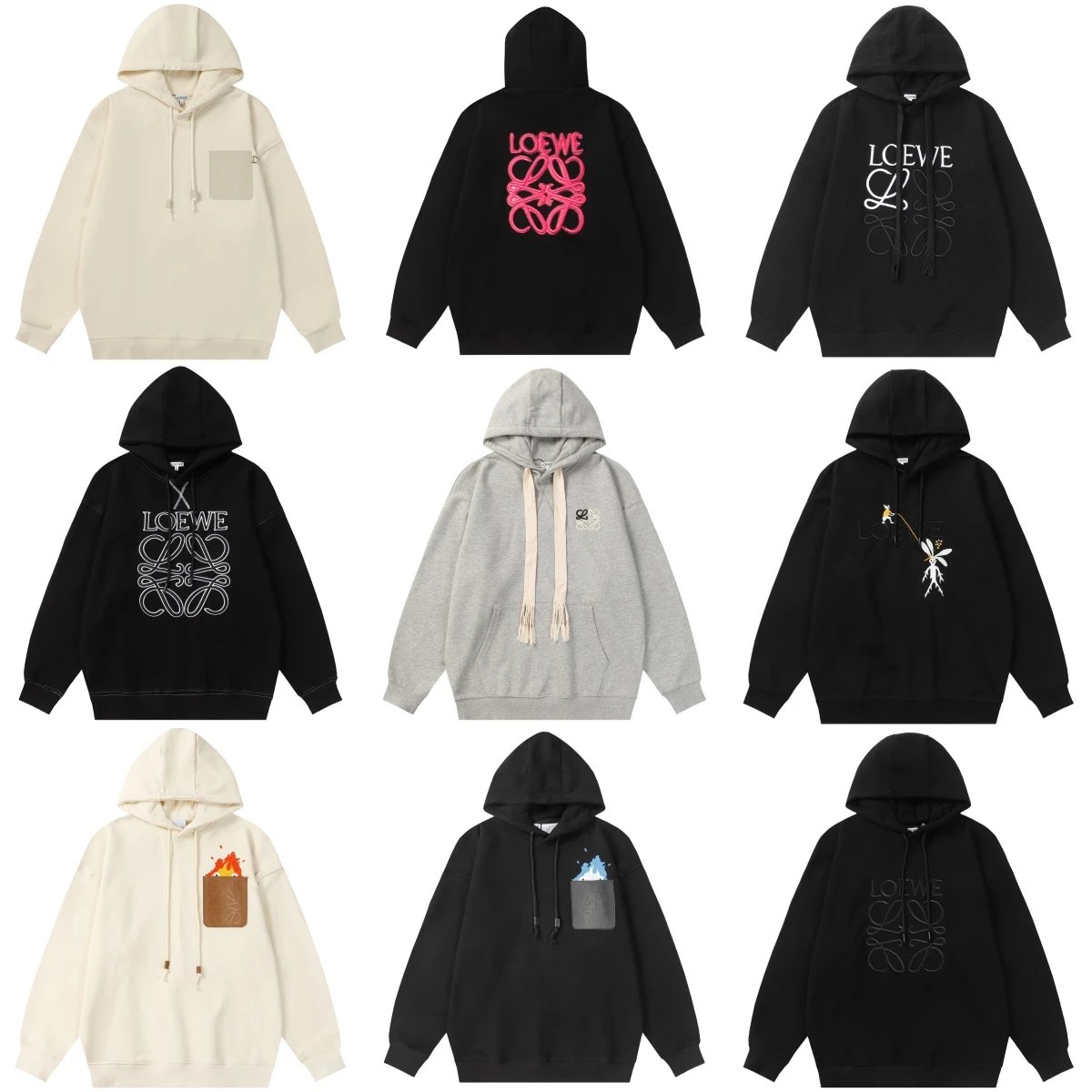 休闲宽松纯棉毛圈款连帽卫衣集合-CY