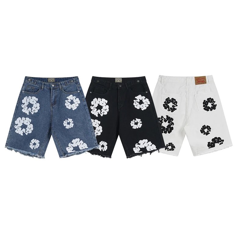 印花牛仔裤短裤休闲-CY
