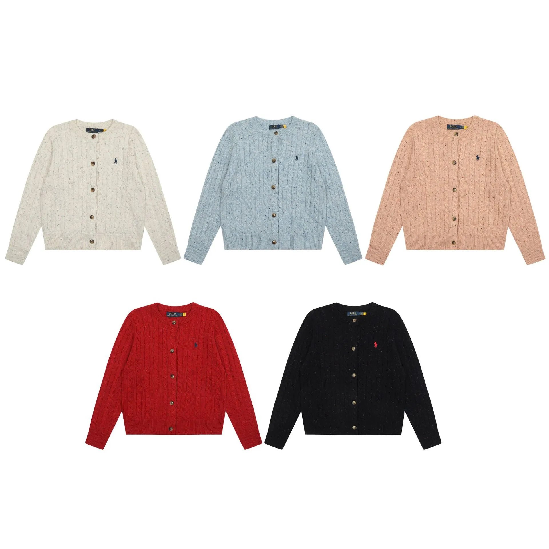 【DX19-14】秋季新款拉夫点子纱线开衫女刺绣温柔麻花毛衣开衫外套