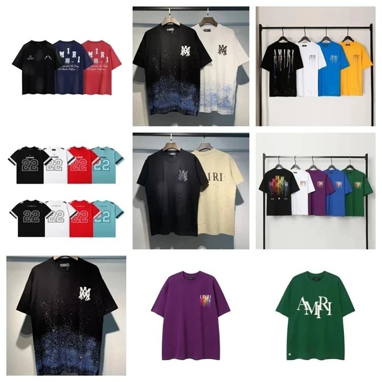 AMIRI 褪色效果仿旧圆领短袖T恤