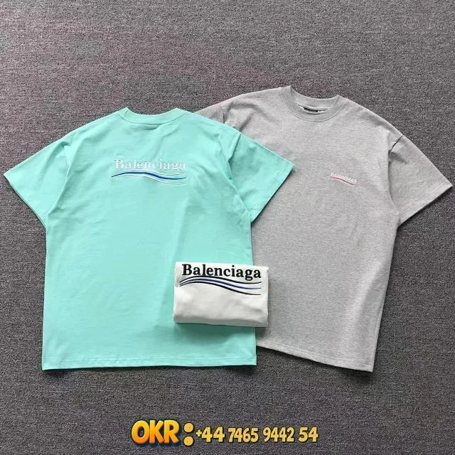 Balenciaga FW22 纯色Logo字母印花短袖T恤