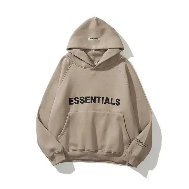 Fear of God Essentials FW20 Hoodie Taupe 套头胸前字母连帽 加绒美式卫衣