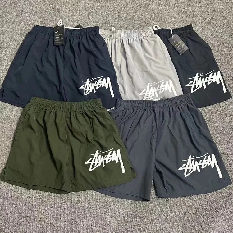 Stussy x Nike 联名款 Stussy x Nike 联名系列 Logo 字母中腰 运动美式复古休闲短裤