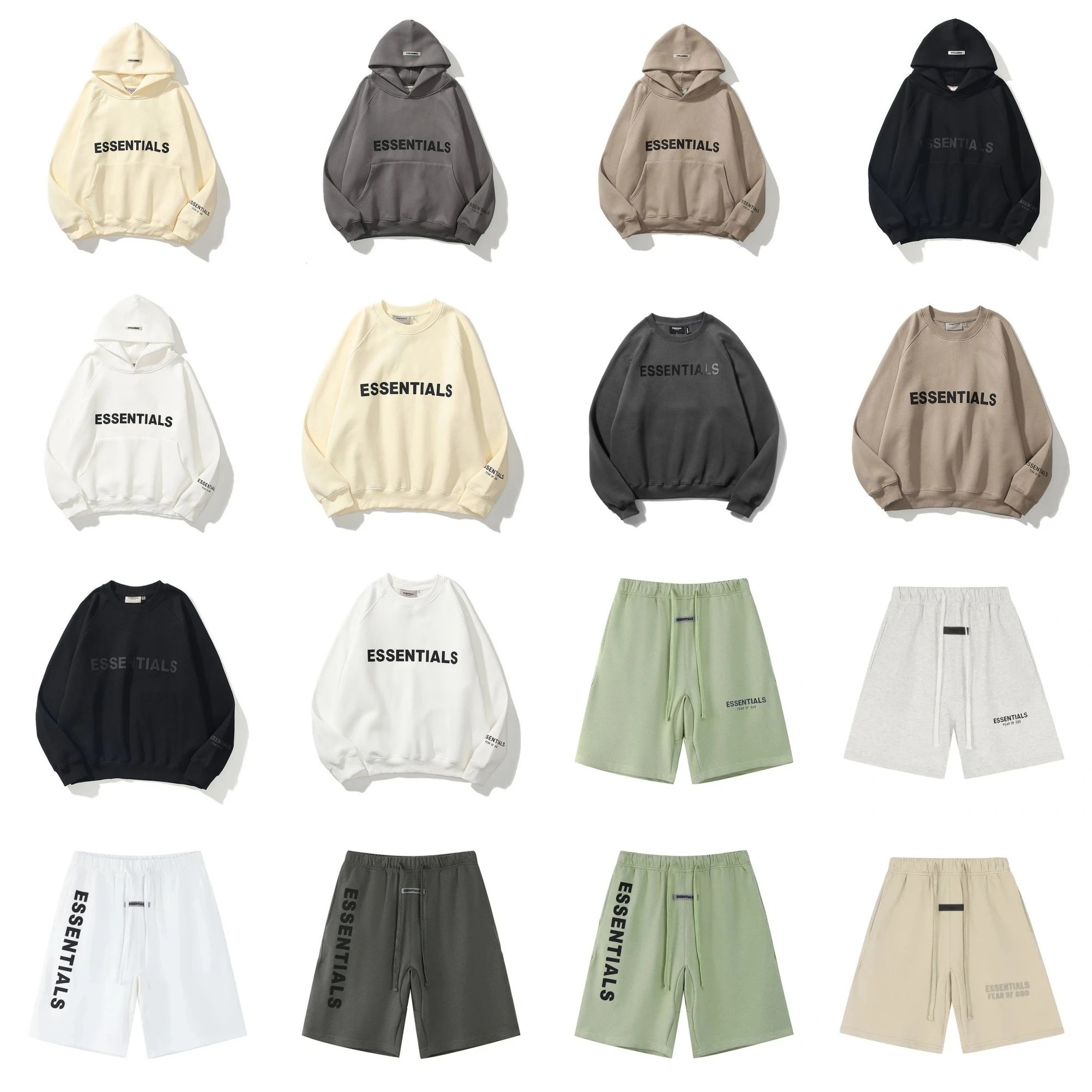 Fear of God Essentials FW22 字母Logo印花连帽刺绣加绒美式套头卫衣