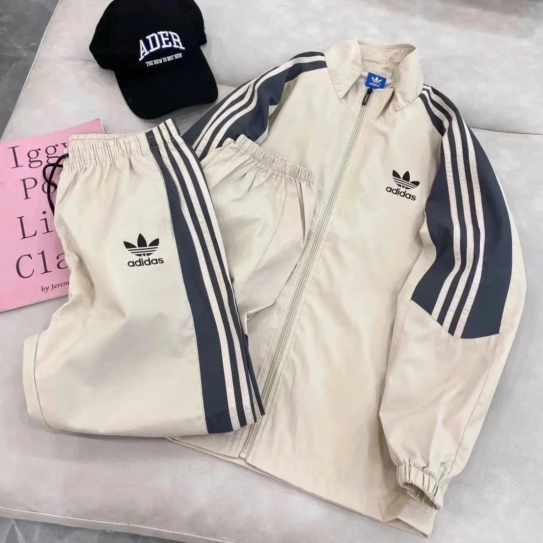 adidas originals RT TT U2 舒适运动休闲防风复古立领条纹夹克外套