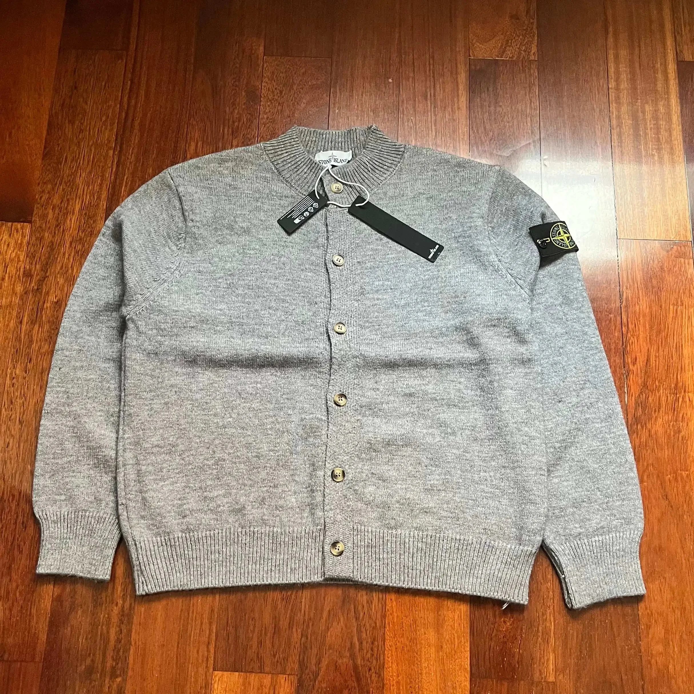 Stone Island Grey knitted cardigan