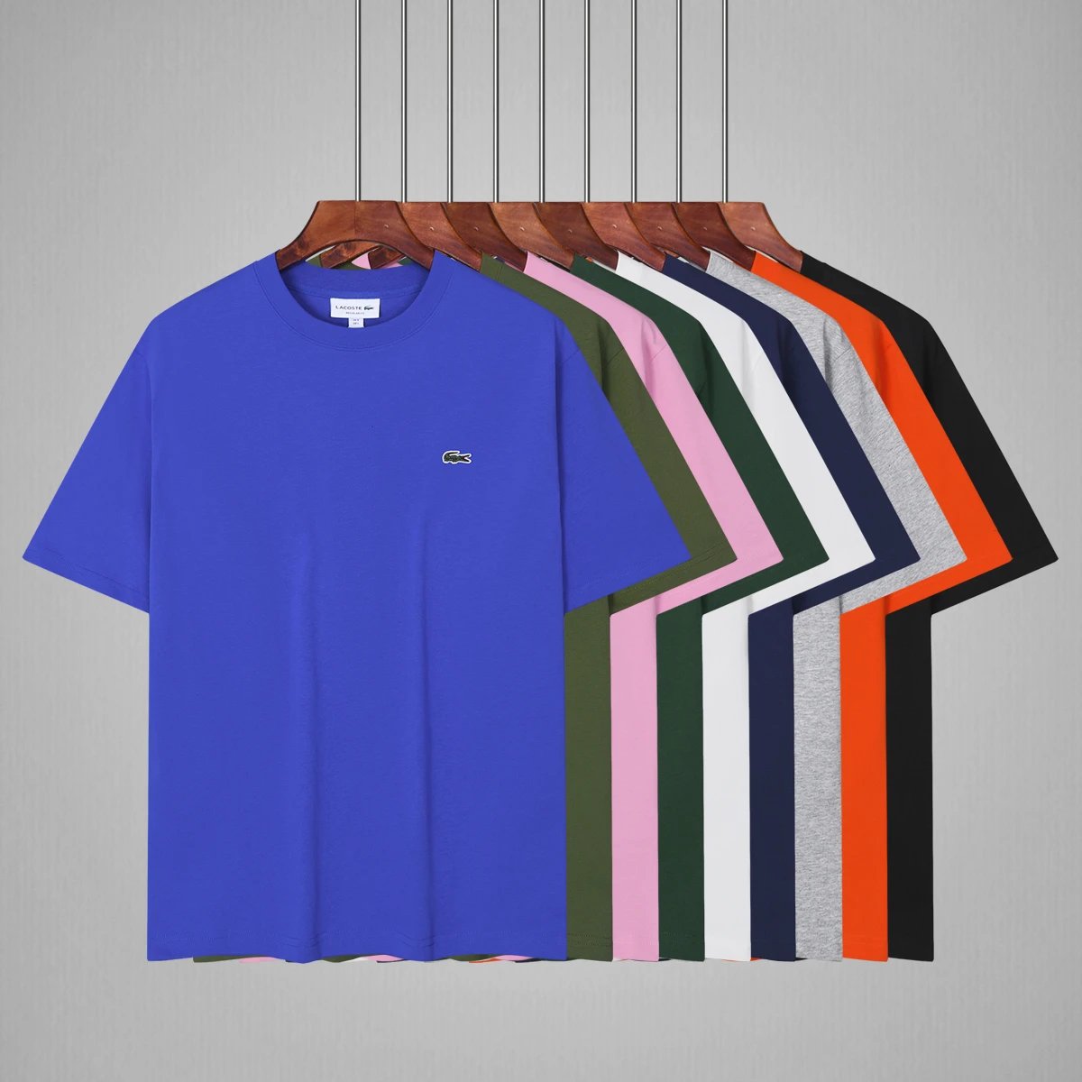 LACOSTE法国鳄鱼 logo刺绣休闲百搭时尚运动透气宽松商务经典日常极简纯色舒适纯棉圆领套头短袖T恤