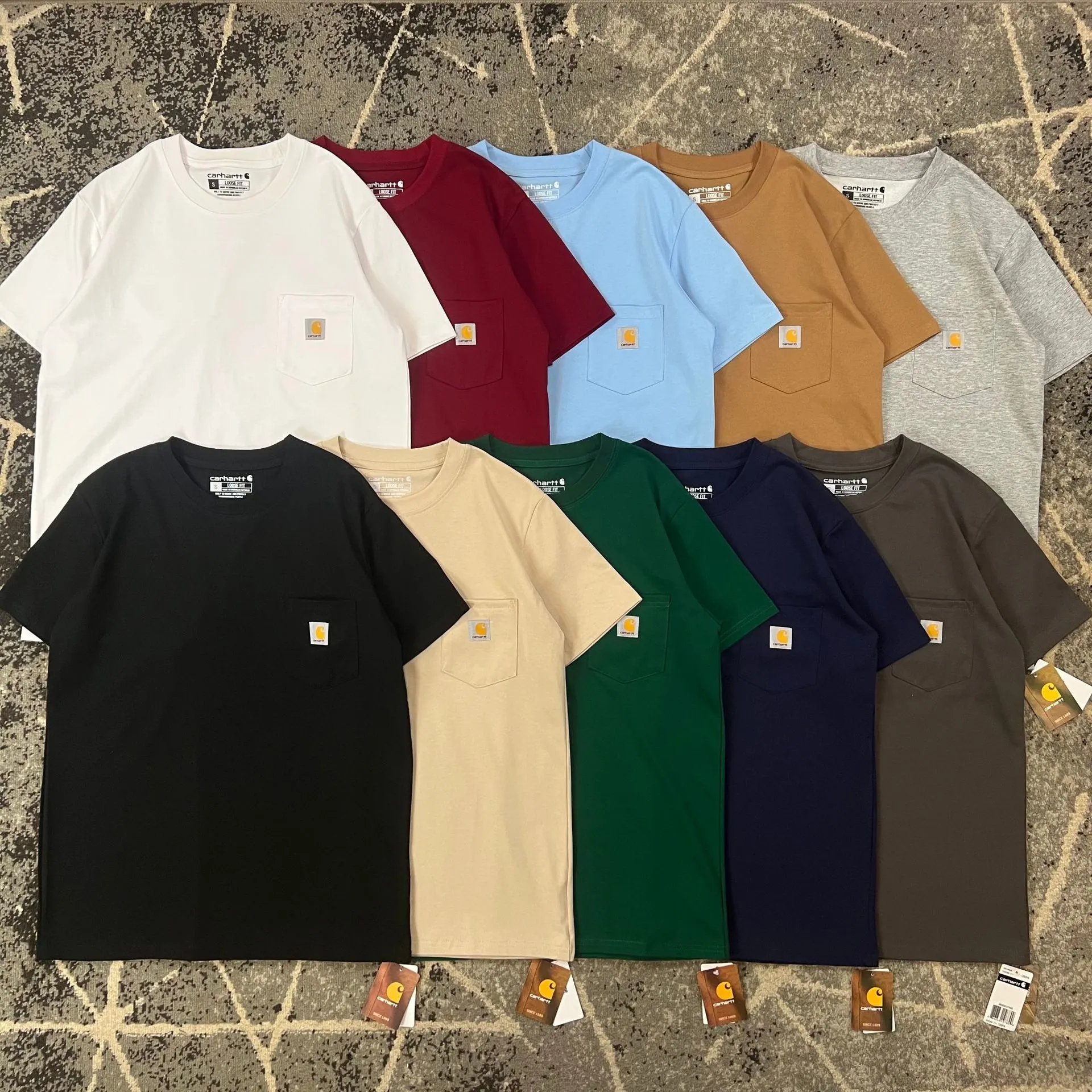 Carhartt WIP Carhartt WIP纯色徽标贴饰圆领短袖T恤