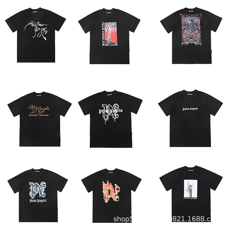 PALM ANGELS  字母印花圆领套头短袖