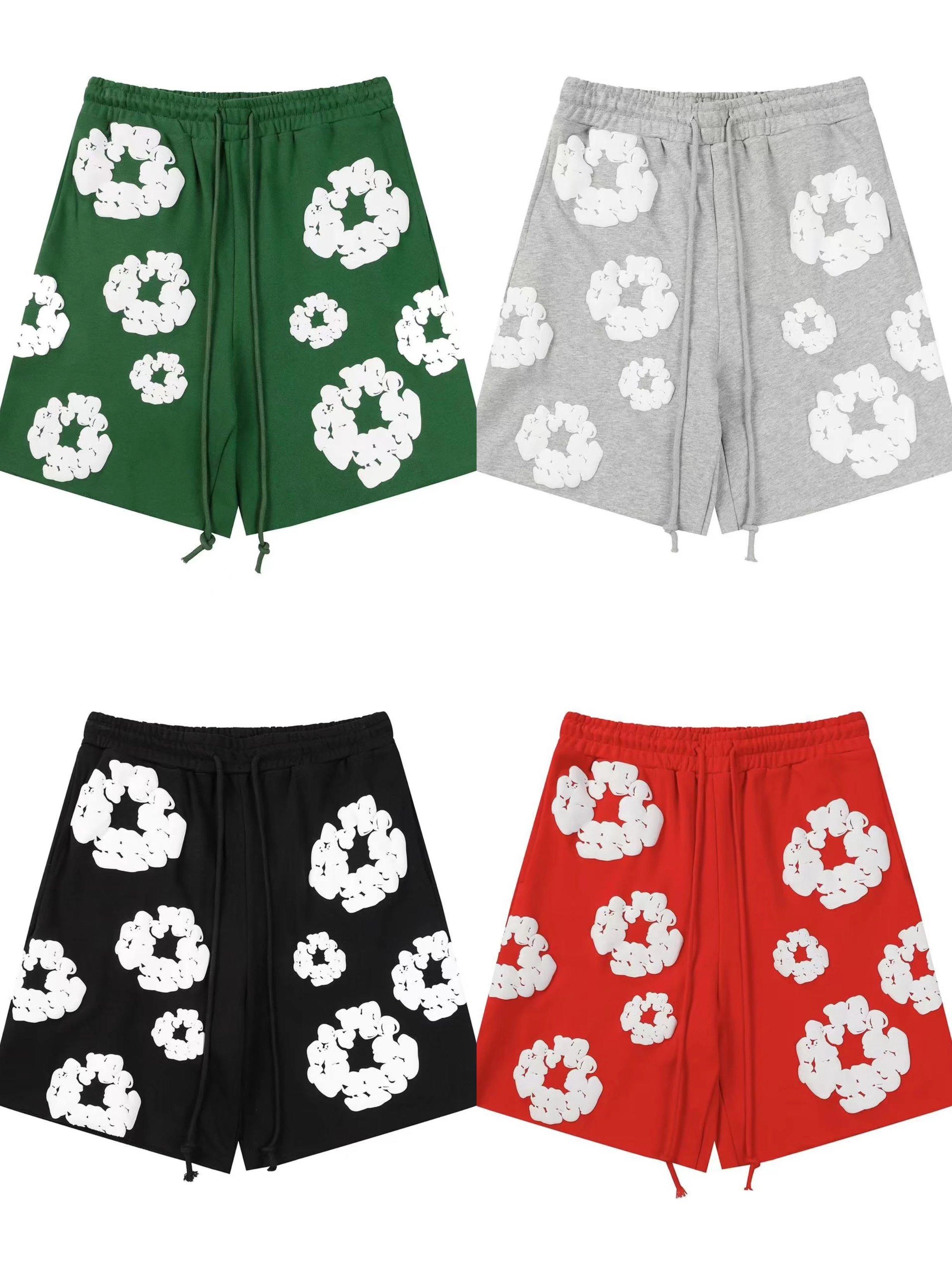 Denim Tears Cotton Wreath系列 满印环形Logo宽松系带休闲运动短裤