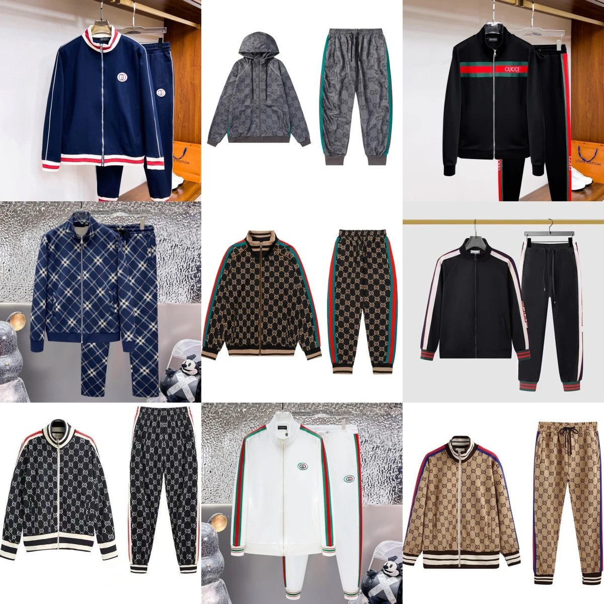 GUCCI古驰 SS24 Logo字母条纹拉链立领长袖夹克外套