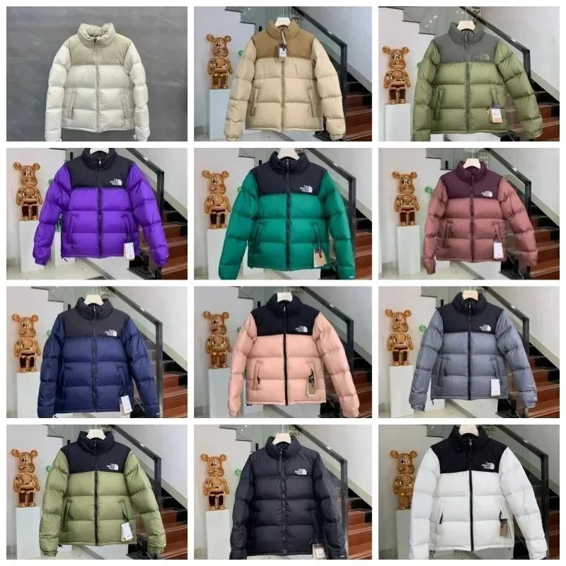 THE NORTH FACE Nuptse ON BALL JACKET刺绣logo拼色立领连帽棉服