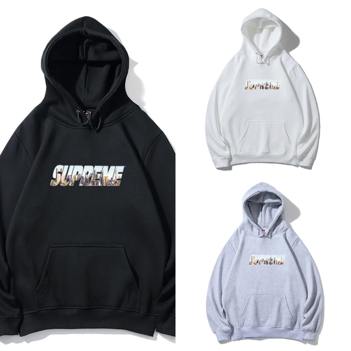 Supreme FW24 胸前徽标连帽套头卫衣