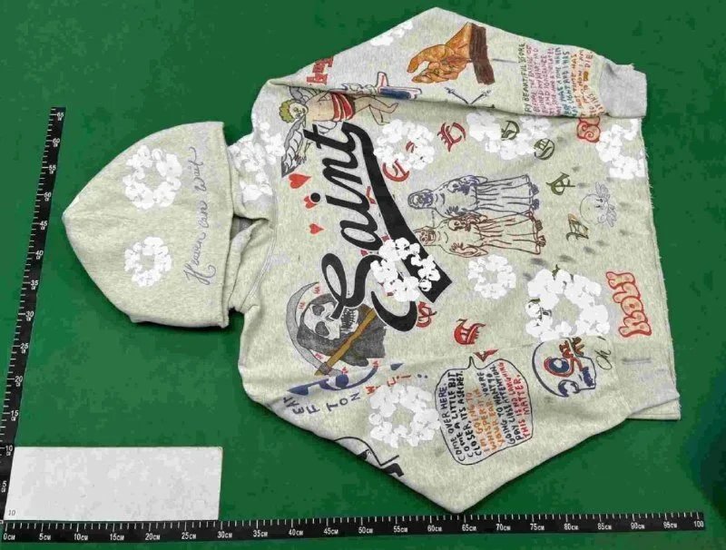 Denim Tears 满印字母印花连帽长袖卫衣