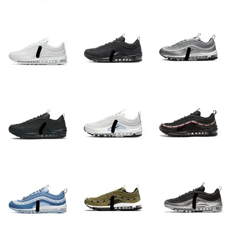 Nike Air Max 97 triple black 复古 织物合成革耐磨 低帮气垫